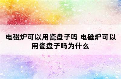 电磁炉可以用瓷盘子吗 电磁炉可以用瓷盘子吗为什么